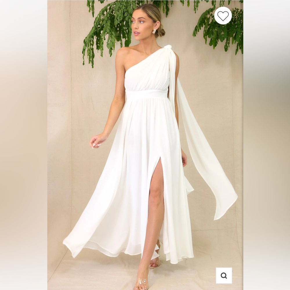 Elegant White One-Shoulder Dress
